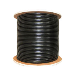 CAT6A Indoor/Outdoor Bulk Ethernet Cable, UV Resistant, Shielded CMX/CMR,  23 AWG 1000FT - Black